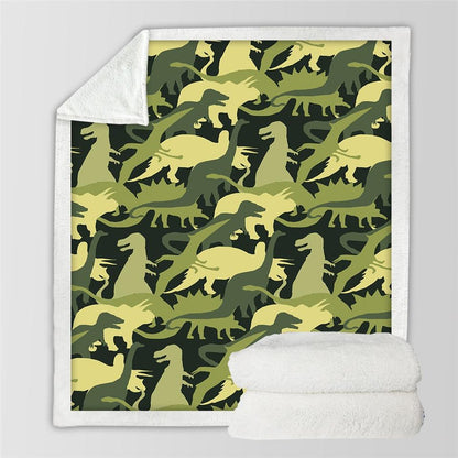 Children Dinosaur Fluffy Soft Cotton Blanket