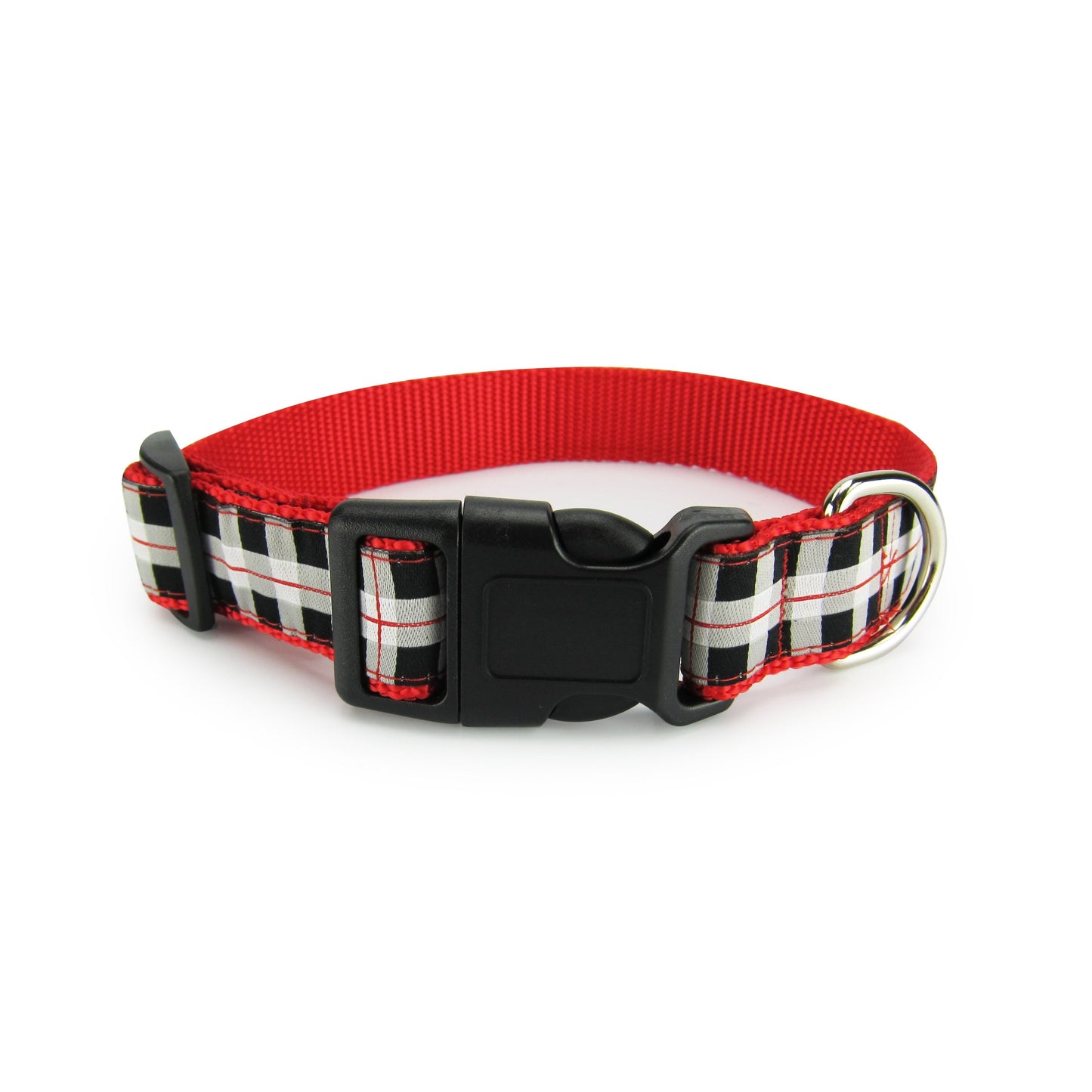 Black & White Plaid - Dog Collar