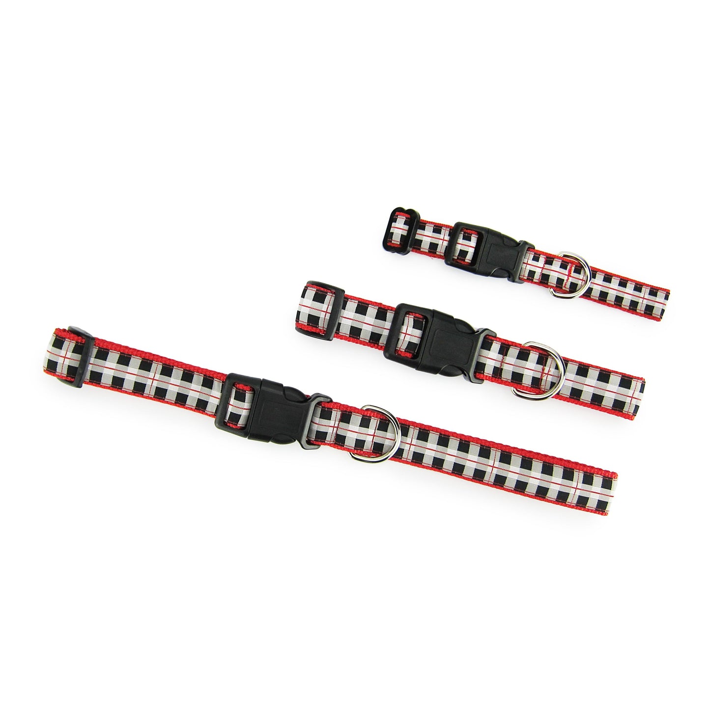 Black & White Plaid - Dog Collar