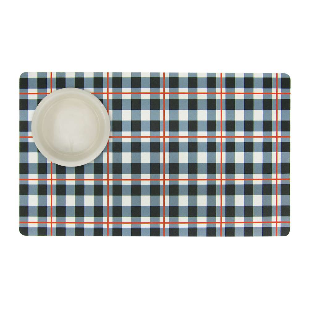 Black & White Plaid - Dog Mat