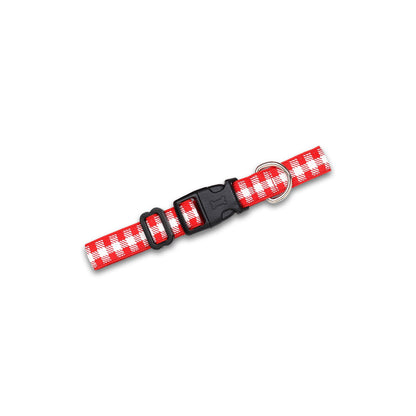 Picnic Plaid (Red) - Dog Collar