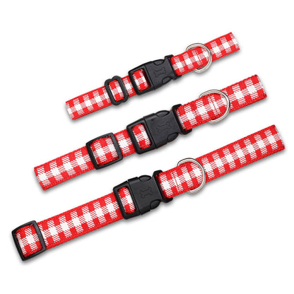 Picnic Plaid (Red) - Dog Collar