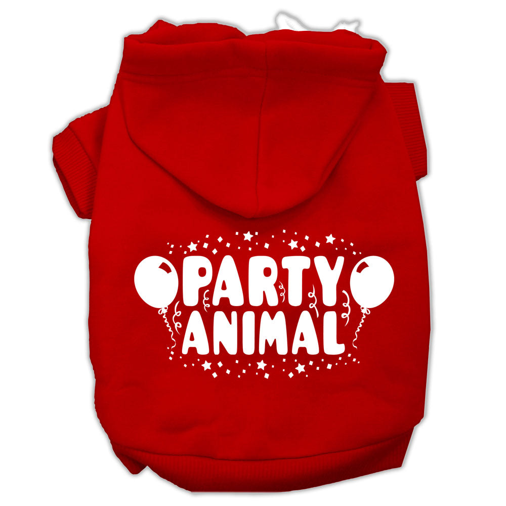 Mirage Pet 62-121 XSRD Party Animal Screen Print Pet Hoodies, Red